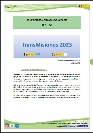 Informe BIOVEGEN. Convocatoria TransMisiones 2023