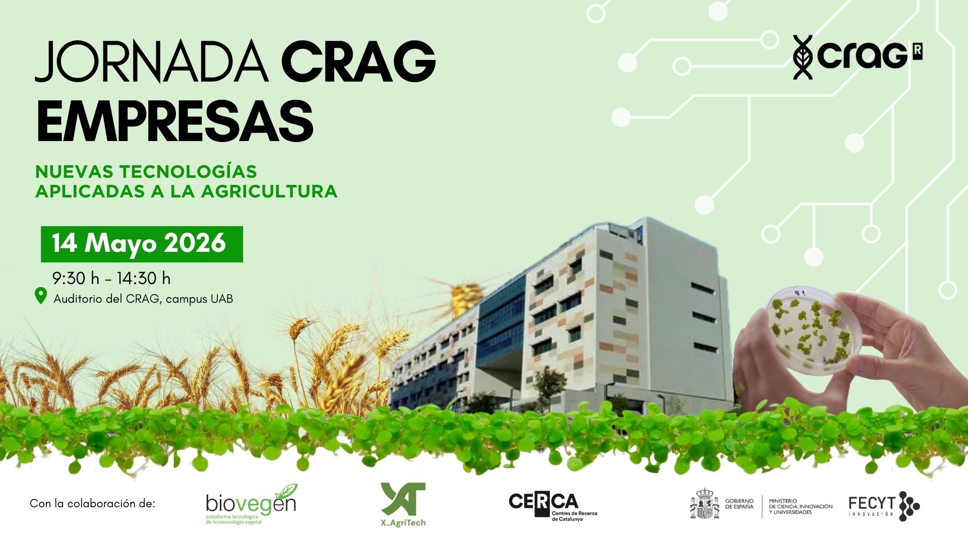 Jornada CRAG-EMPRESAS «Nuevas tecnologías aplicadas a la agricultura»