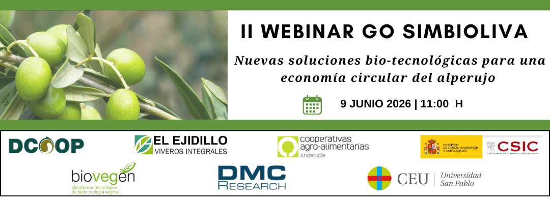 II WEBINAR GO SIMBIOLIVA: nuevas soluciones bio-tecnológicas para una economía circular del alperujo